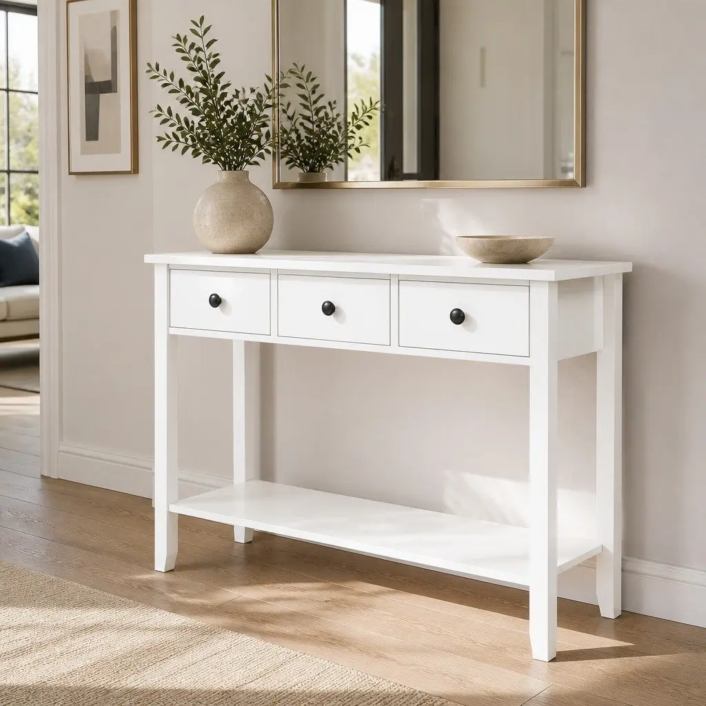 Console Table with 3 Drawers for Storage