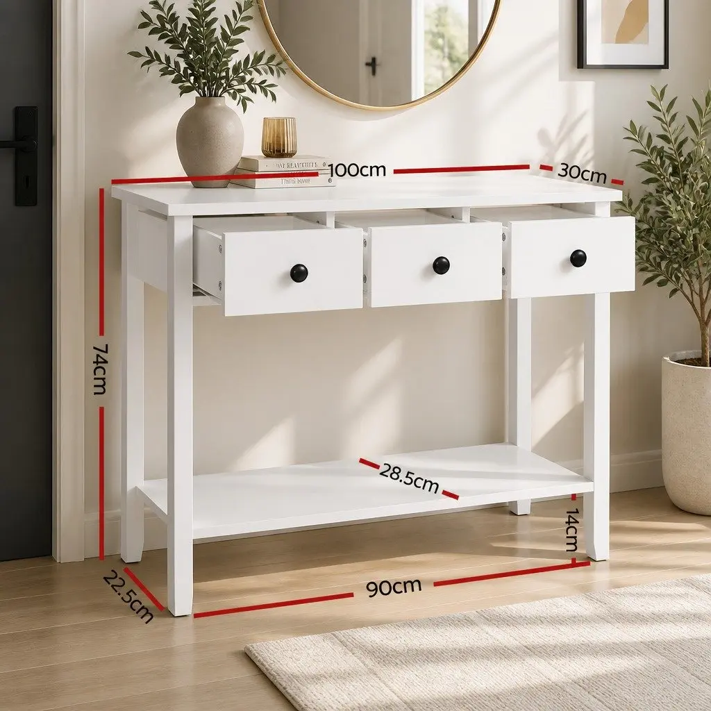 Console Table with 3 Drawers for Storage