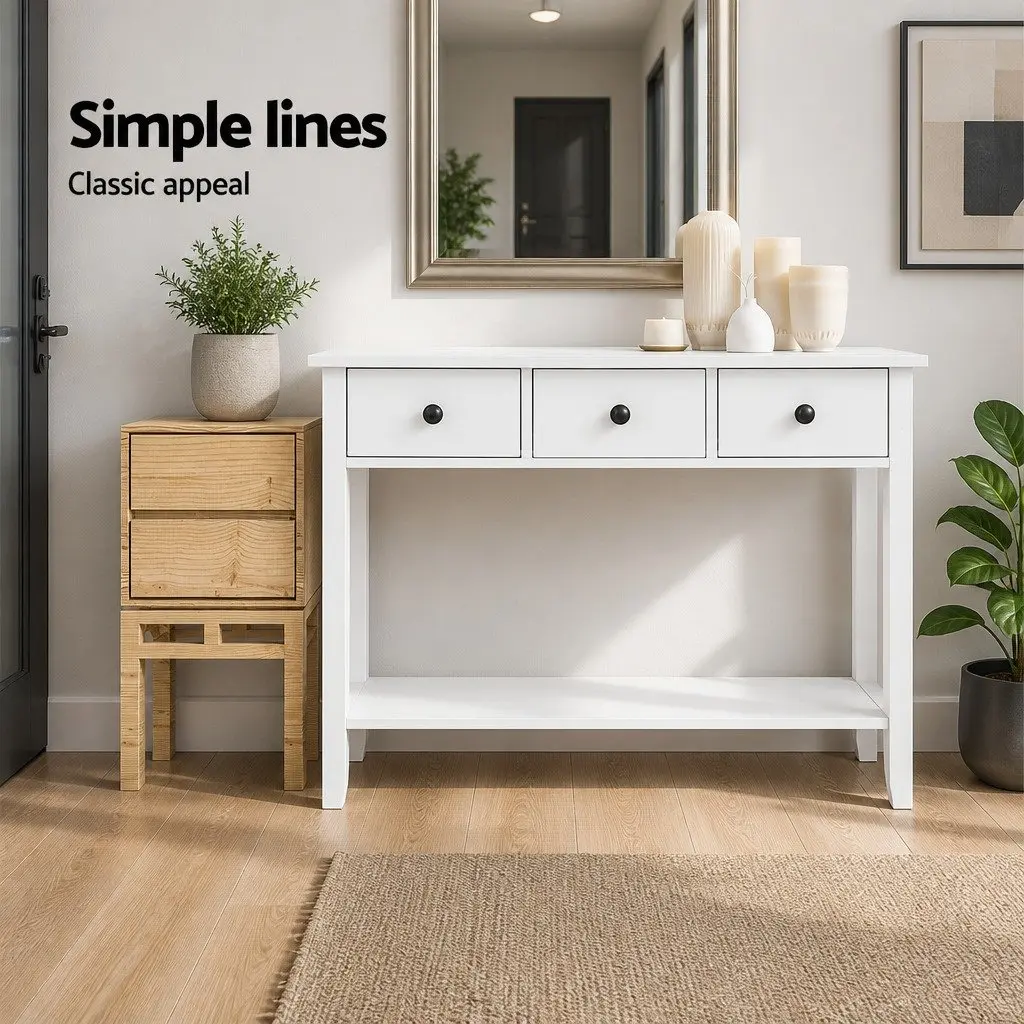 Console Table with 3 Drawers for Storage