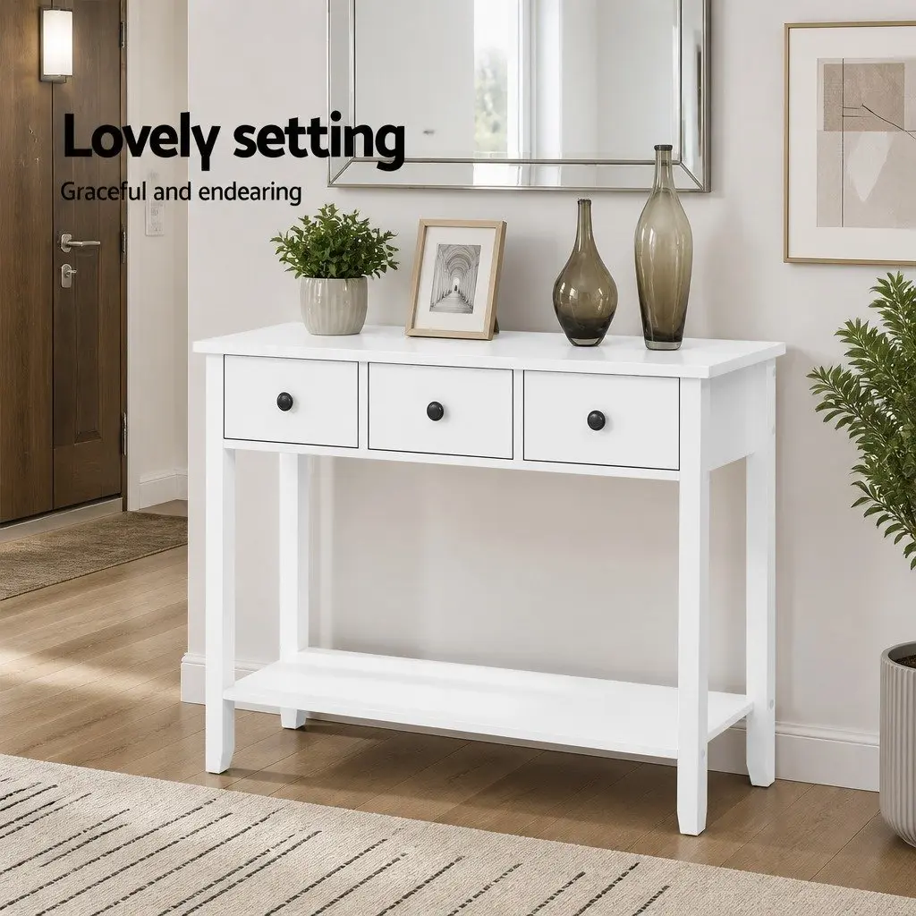 Console Table with 3 Drawers for Storage