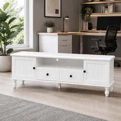 Stylish 160cm White TV Entertainment Unit with Storage