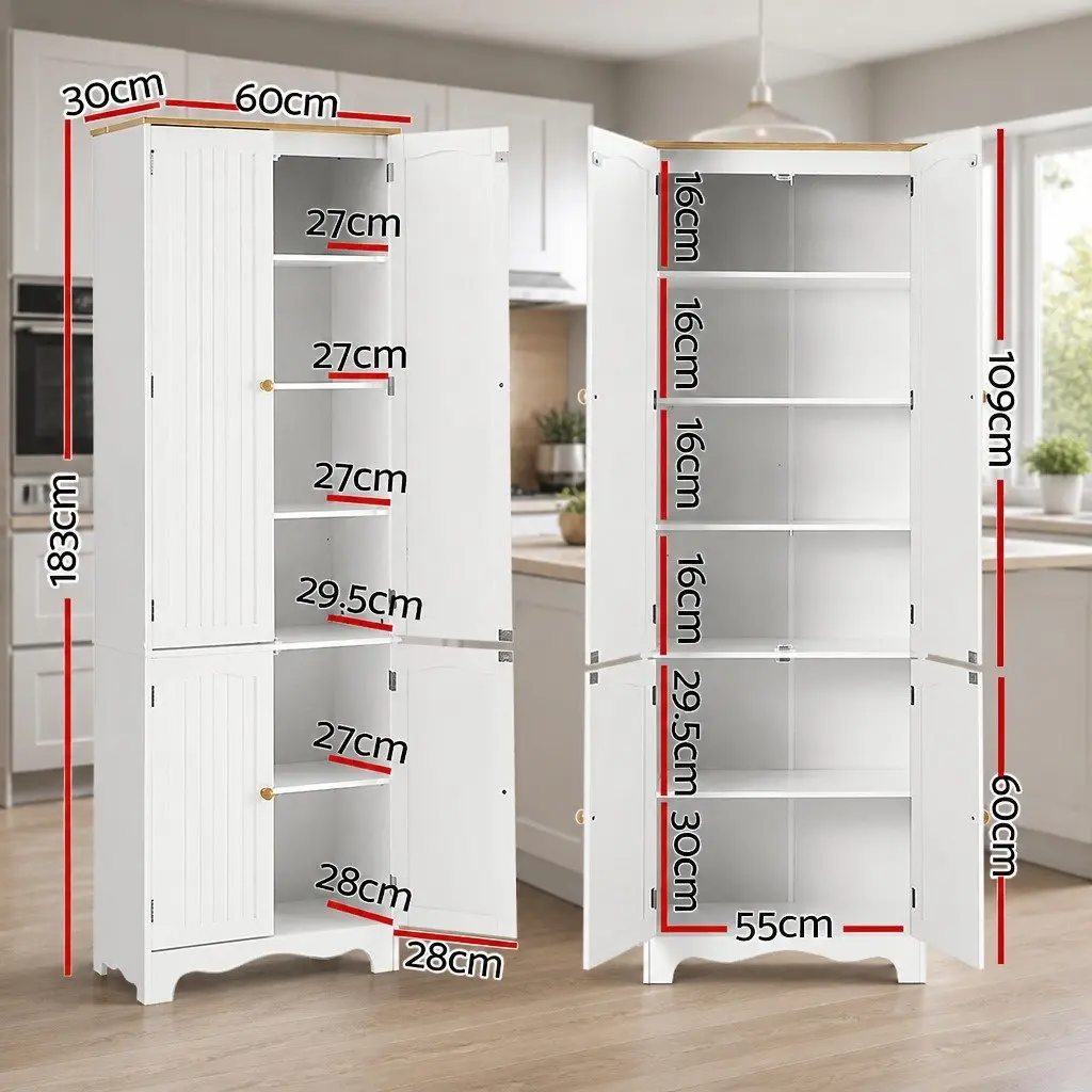 White Tall Cupboard with Ample Storage