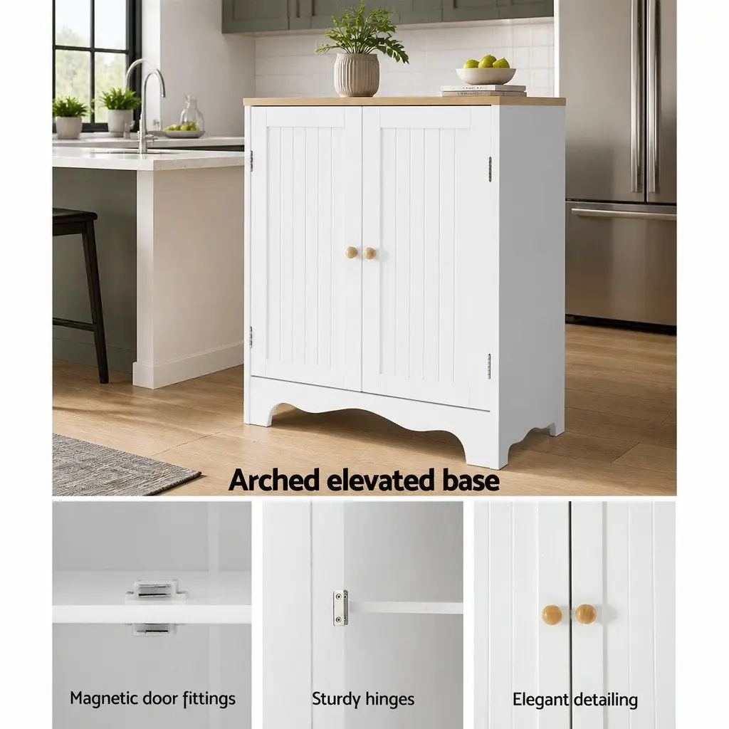 White Tall Cupboard with Ample Storage