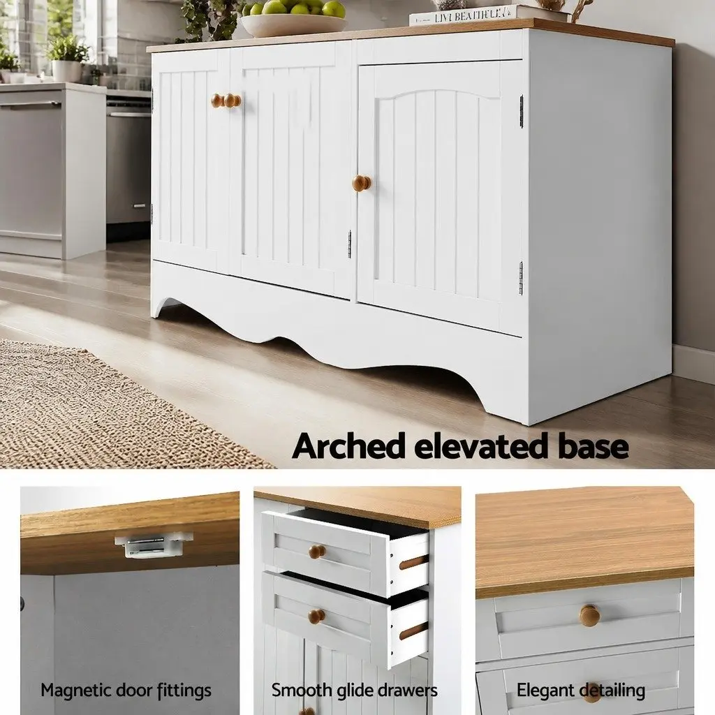 White Sideboard with Ample Storage and Drawers