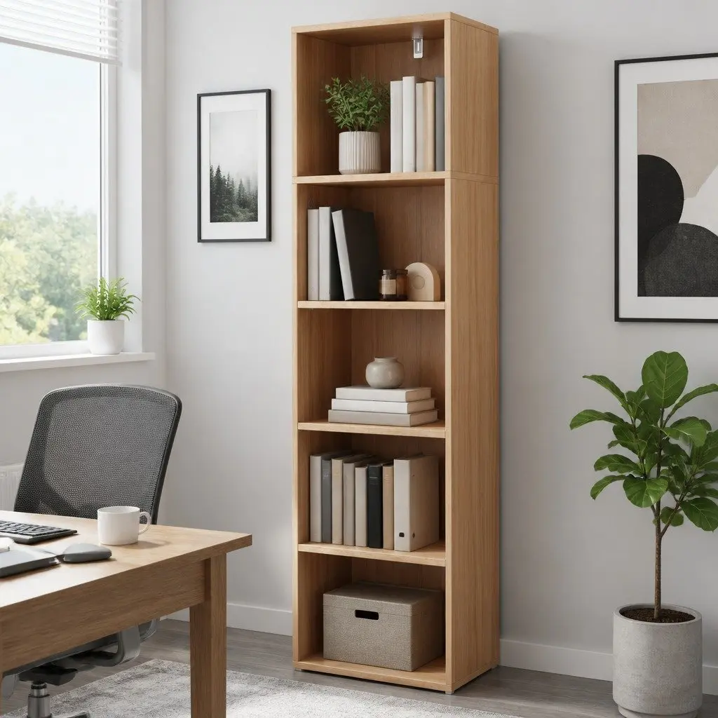 5-Tier Bookshelf with Adjustable Shelves for Organizing