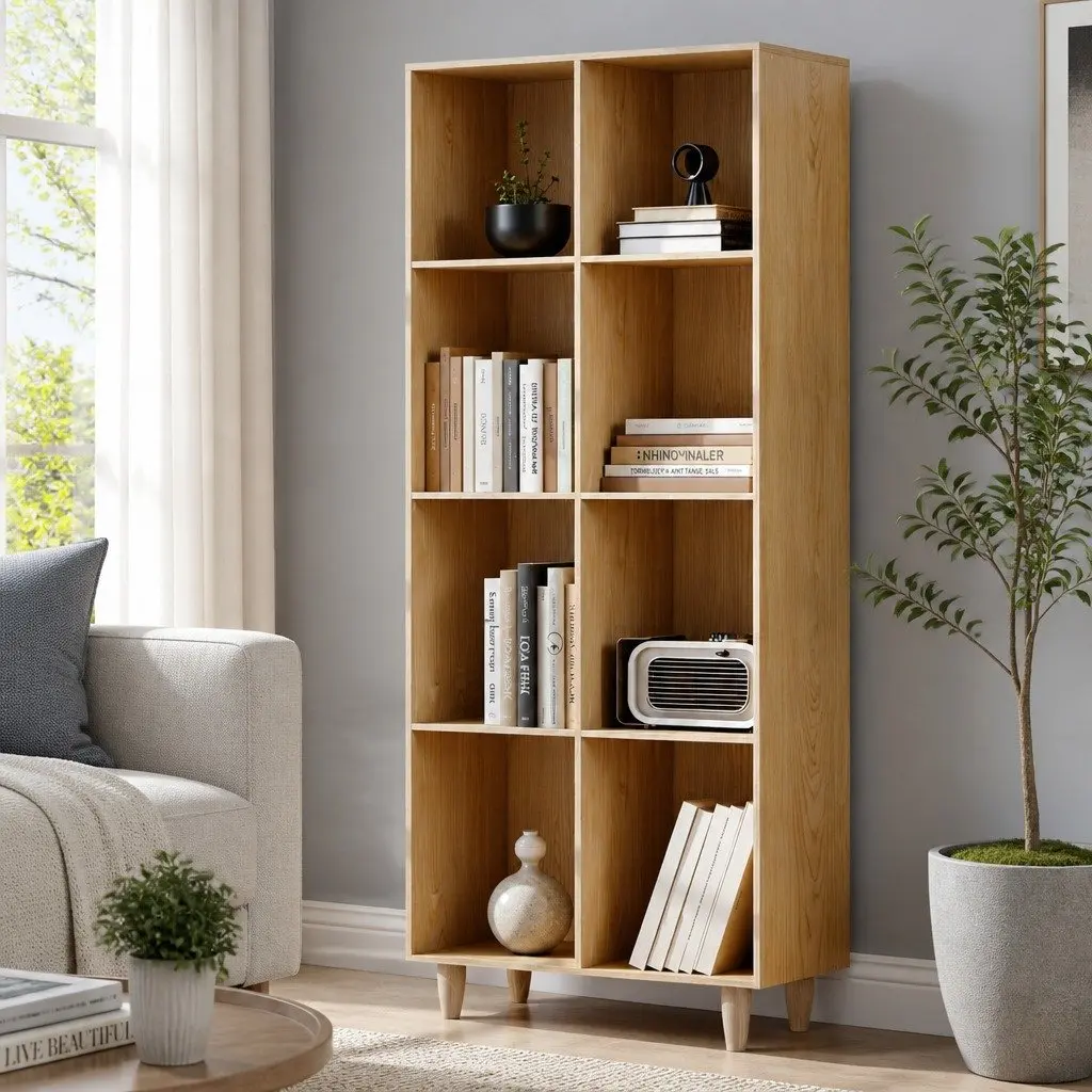 Bookshelf Particle Board 4 Tier Pine