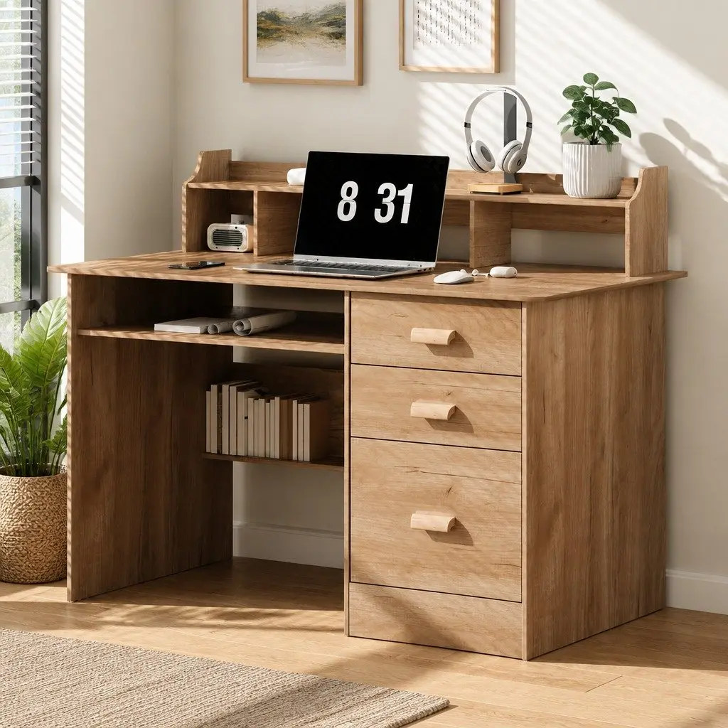 Computer Desk with Ample Storage and Drawers