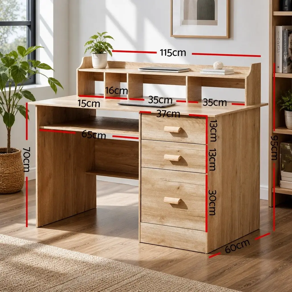 Computer Desk with Ample Storage and Drawers