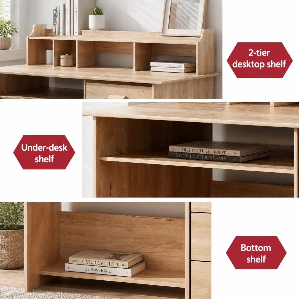 Computer Desk with Ample Storage and Drawers