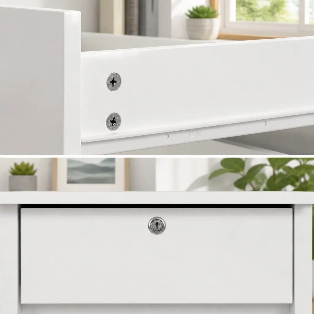 Computer Desk with Storage Solutions in White
