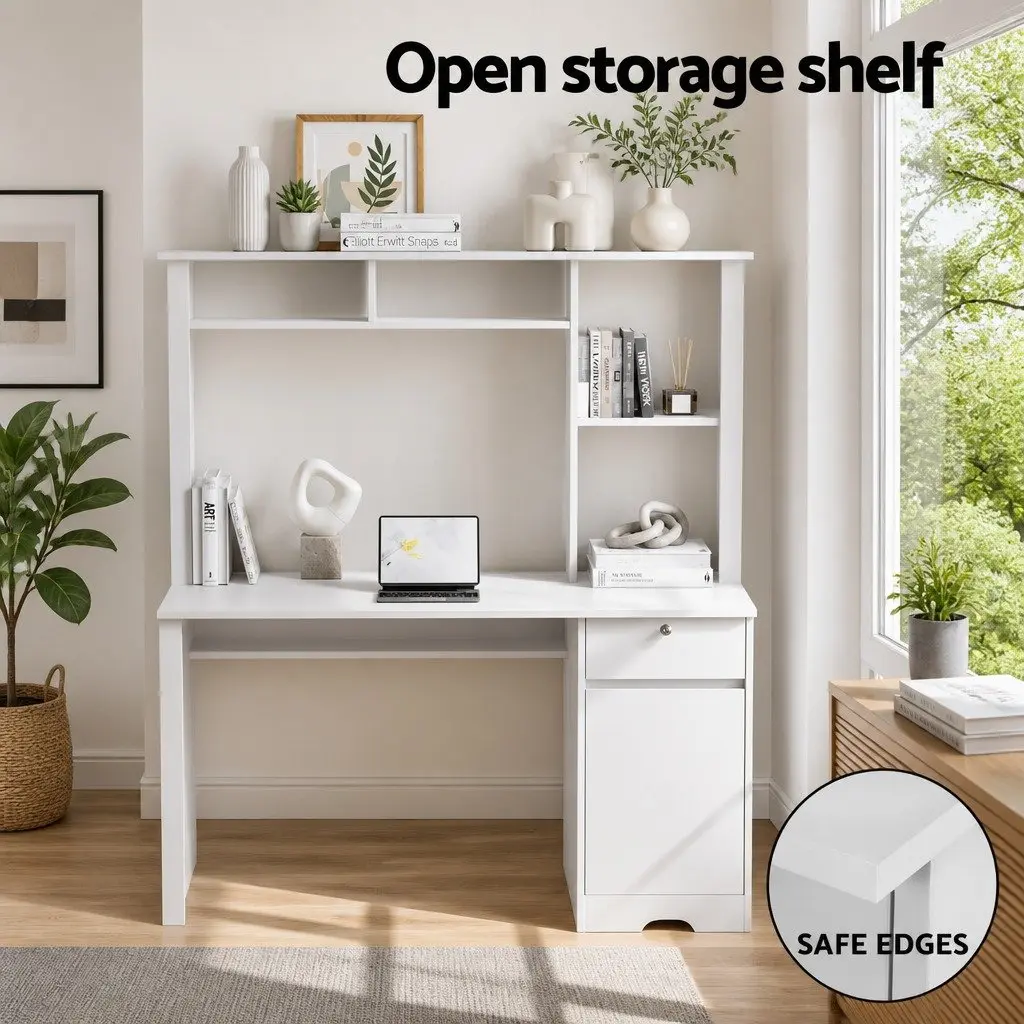 Computer Desk with Storage Solutions in White