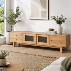 Sturdy TV Cabinet Entertainment Unit with Ample Storage
