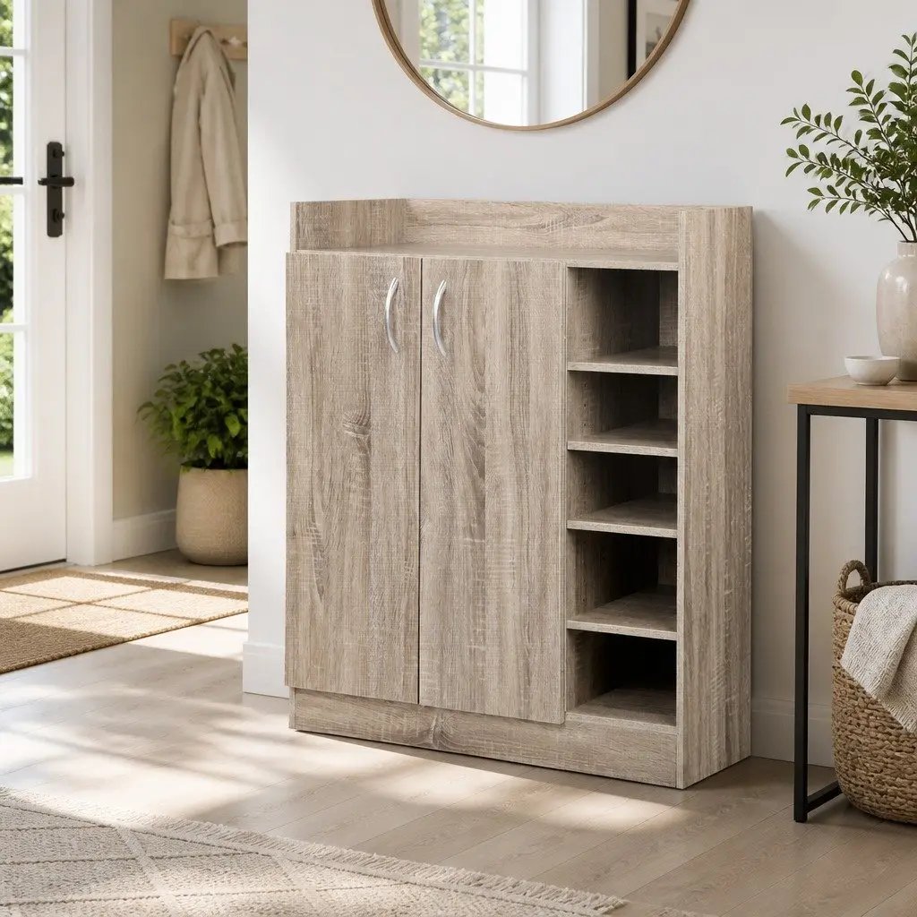 Shoe Rack Cabinet with Adjustable Shelves