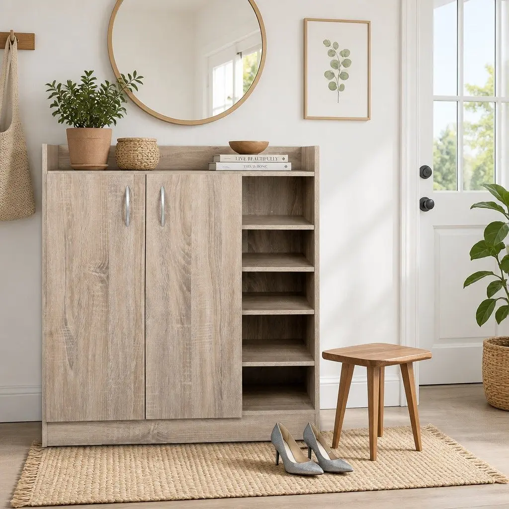 Shoe Rack Cabinet with Adjustable Shelves