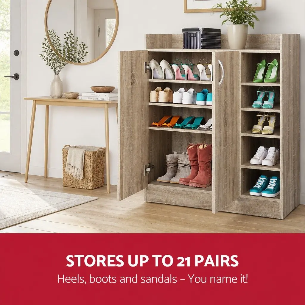 Shoe Rack Cabinet with Adjustable Shelves