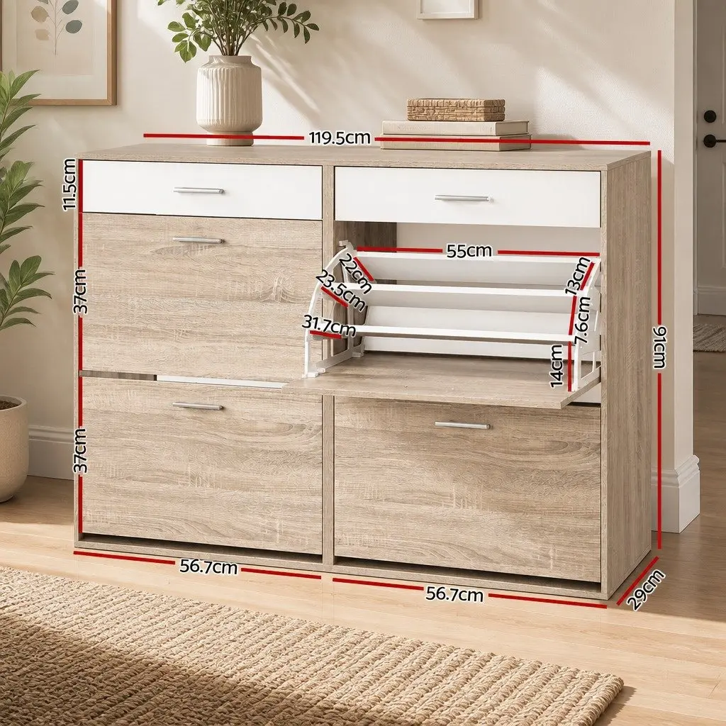 Shoe Rack Cabinet for 36 Pairs with Adjustable Shelves