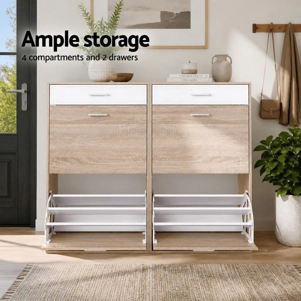 Shoe Rack Cabinet for 36 Pairs with Adjustable Shelves