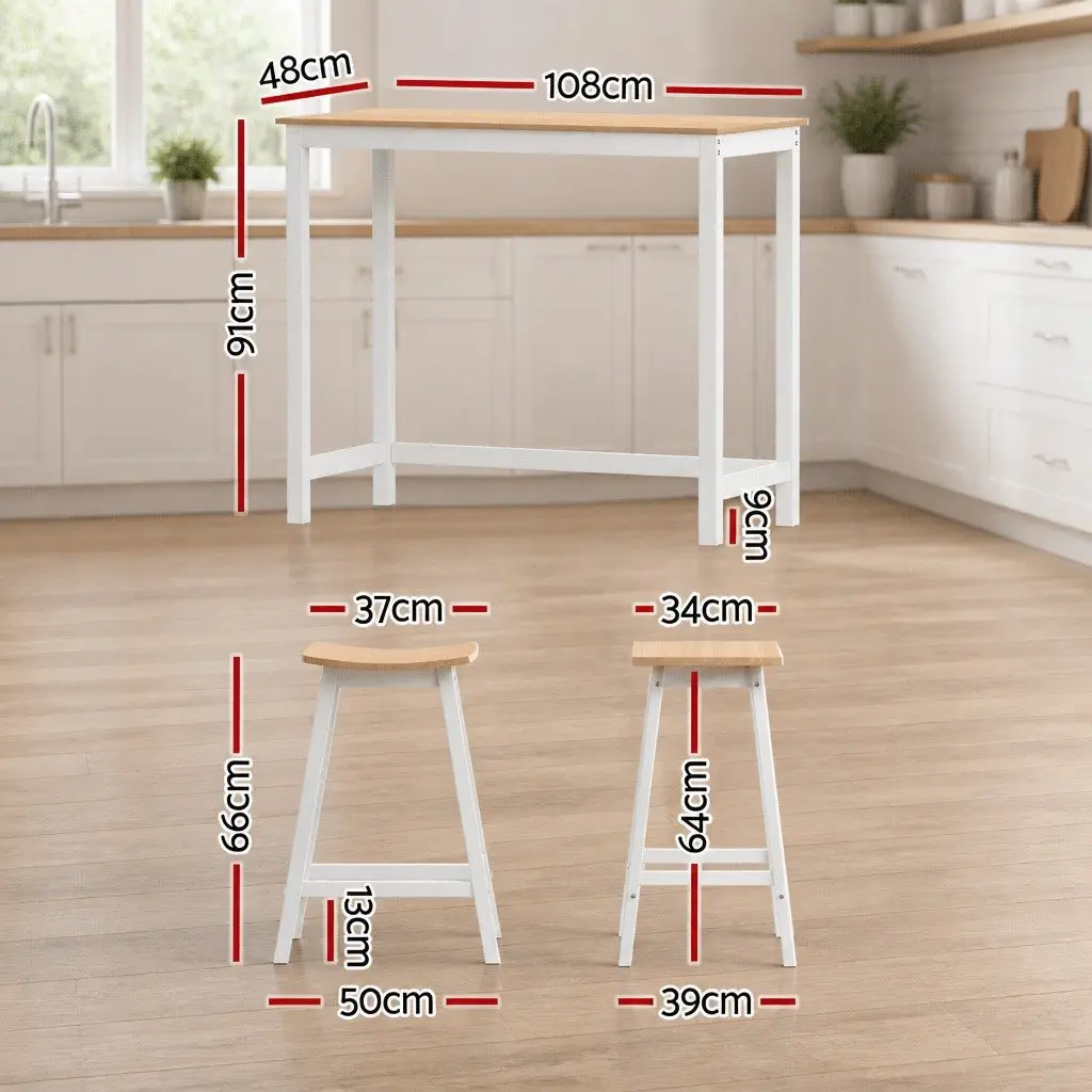 Bar Table and Stool Set for Kitchen and Dining