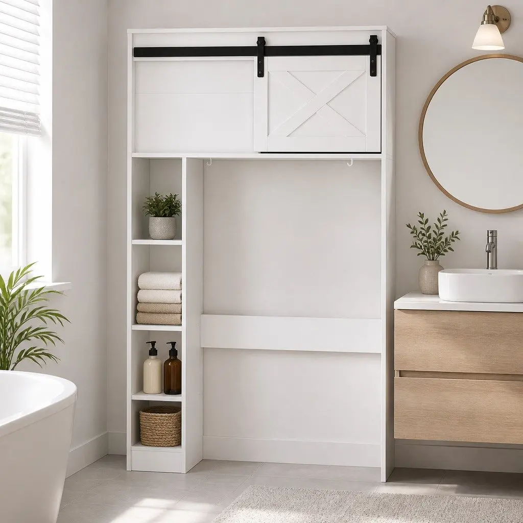 Over Toilet Storage Cabinet with 3-Tier Shelves