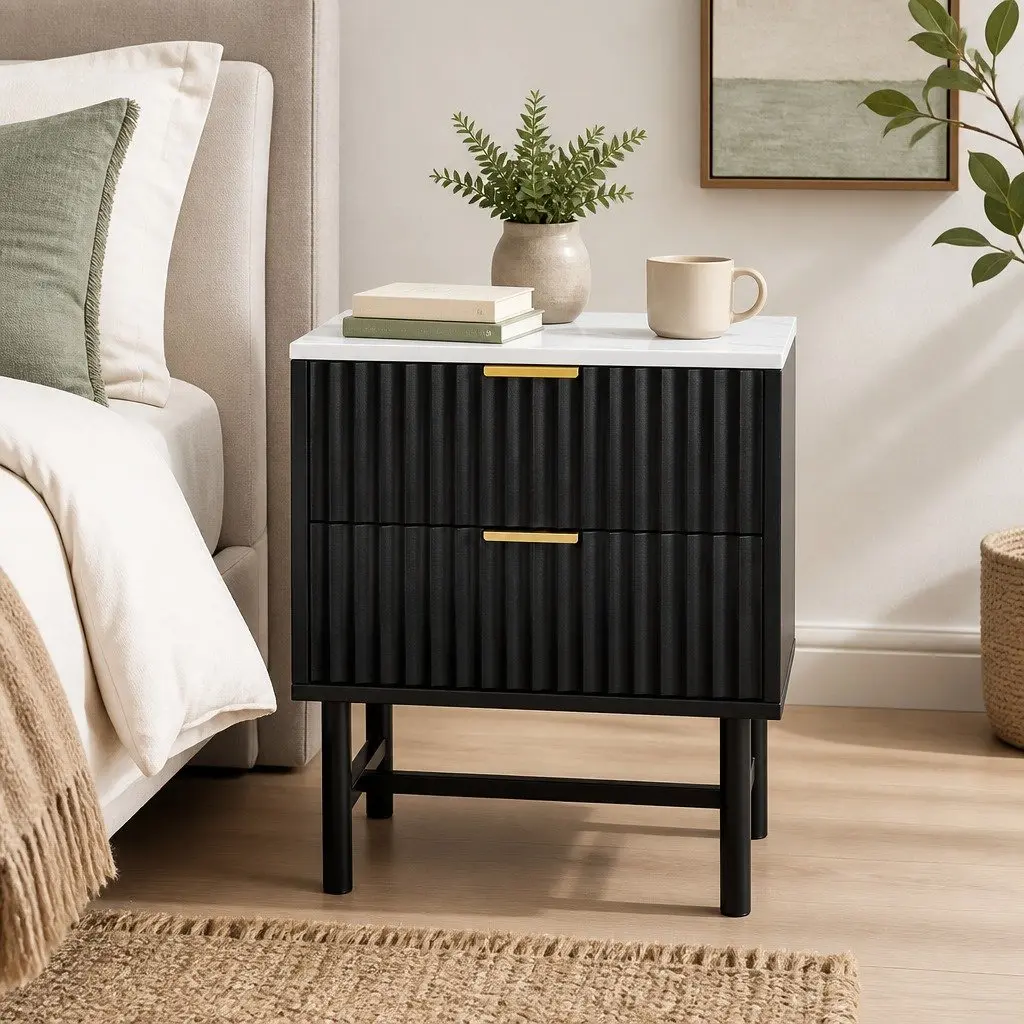 Nightstand with 2 Drawers for Organized Storage
