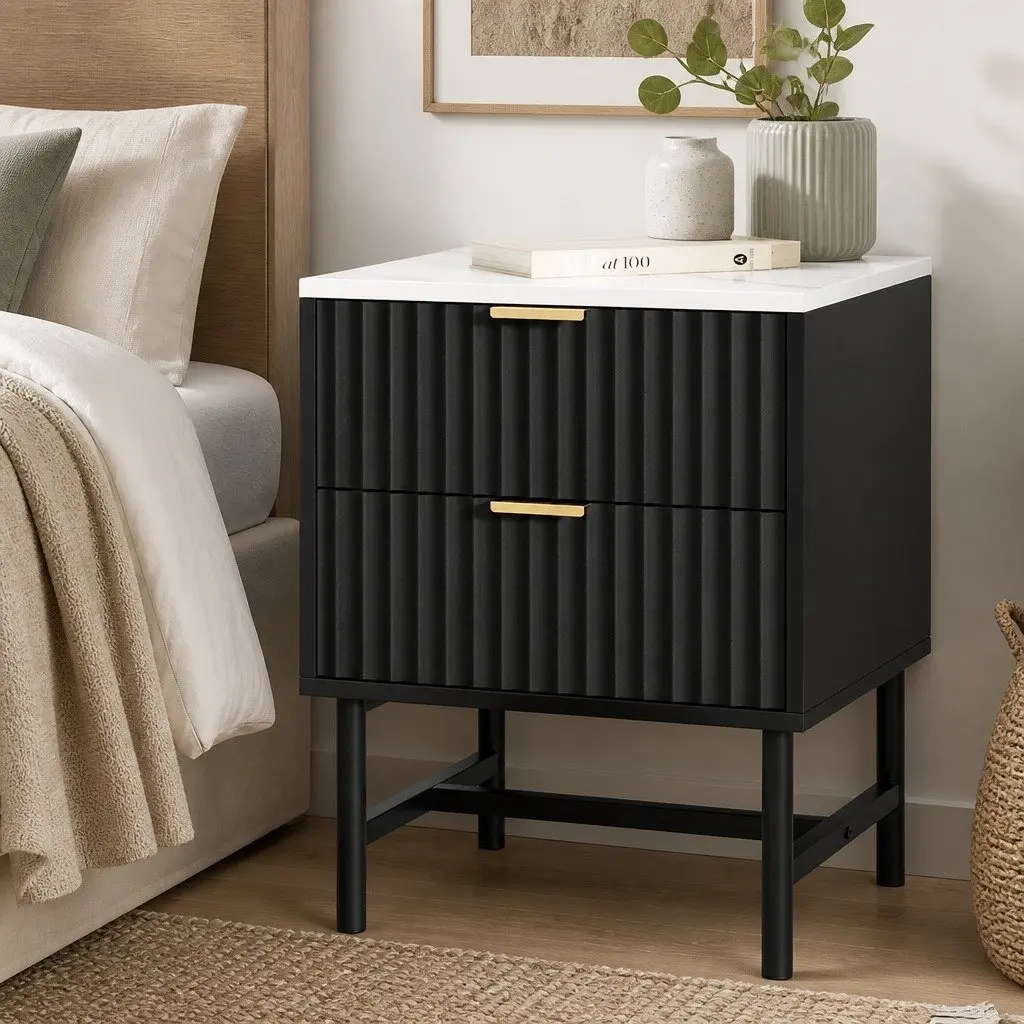 Nightstand with 2 Drawers for Organized Storage