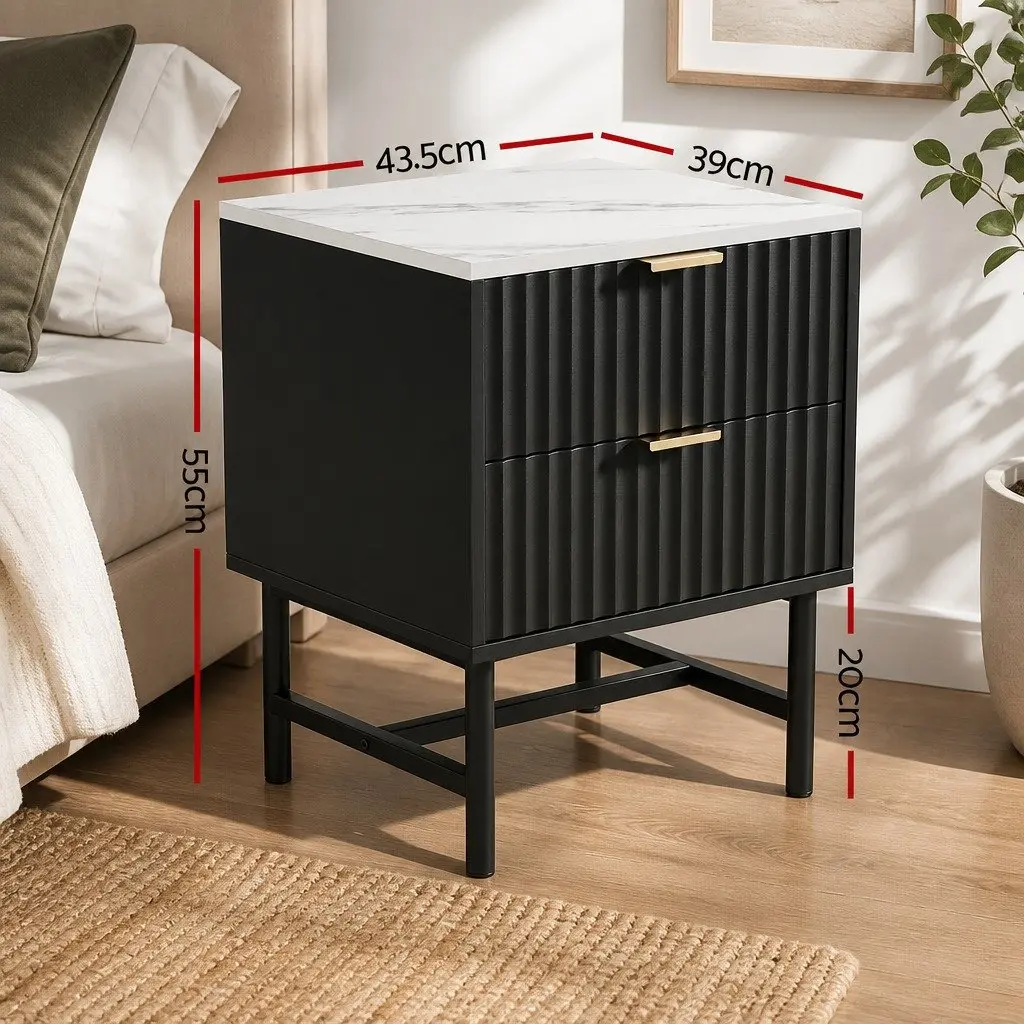 Nightstand with 2 Drawers for Organized Storage