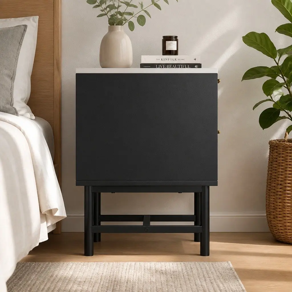 Nightstand with 2 Drawers for Organized Storage