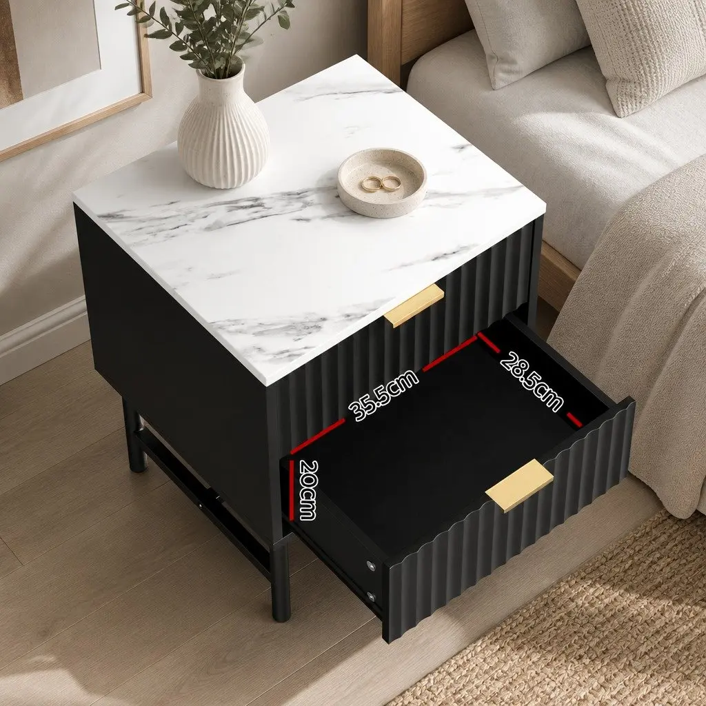 Nightstand with 2 Drawers for Organized Storage