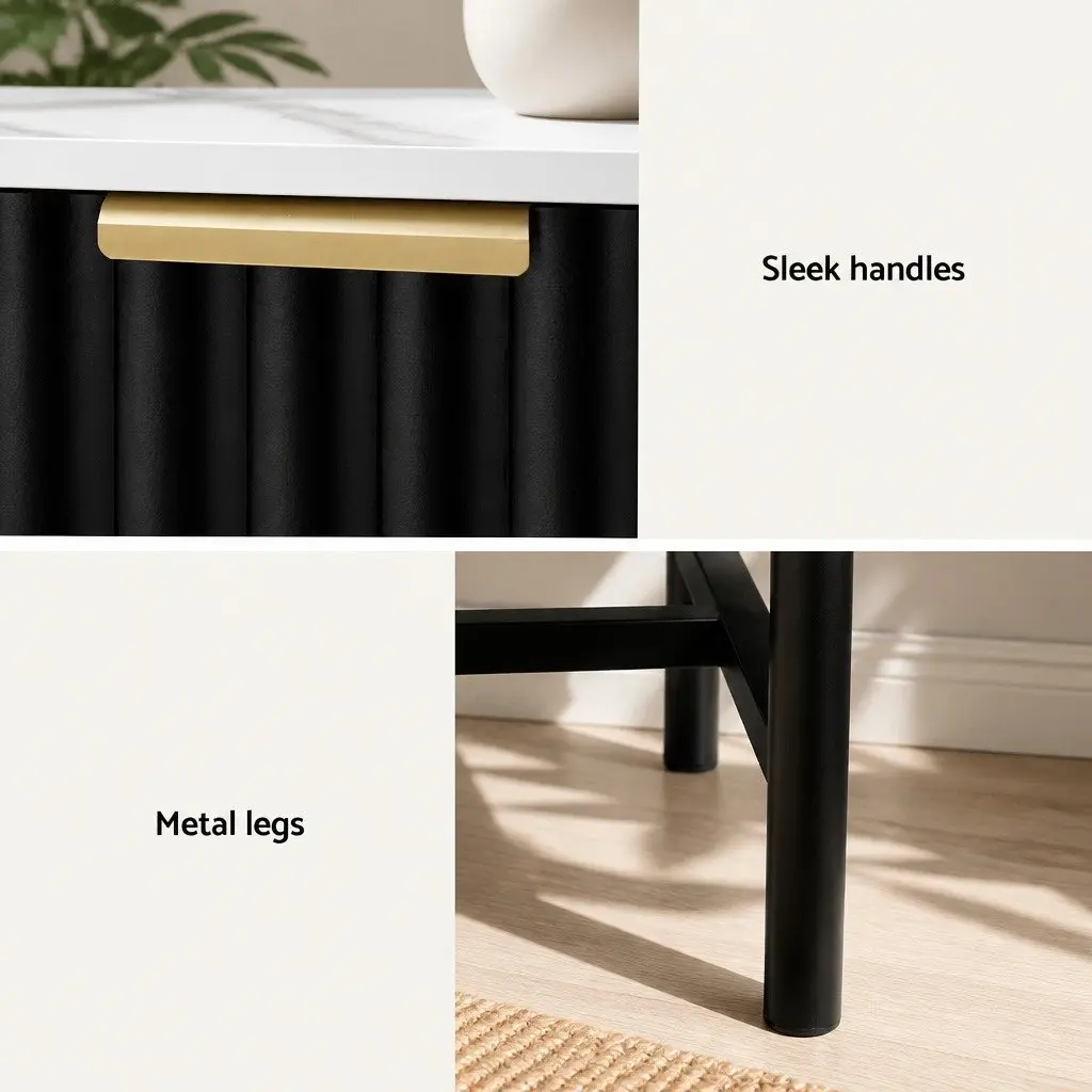 Nightstand with 2 Drawers for Organized Storage