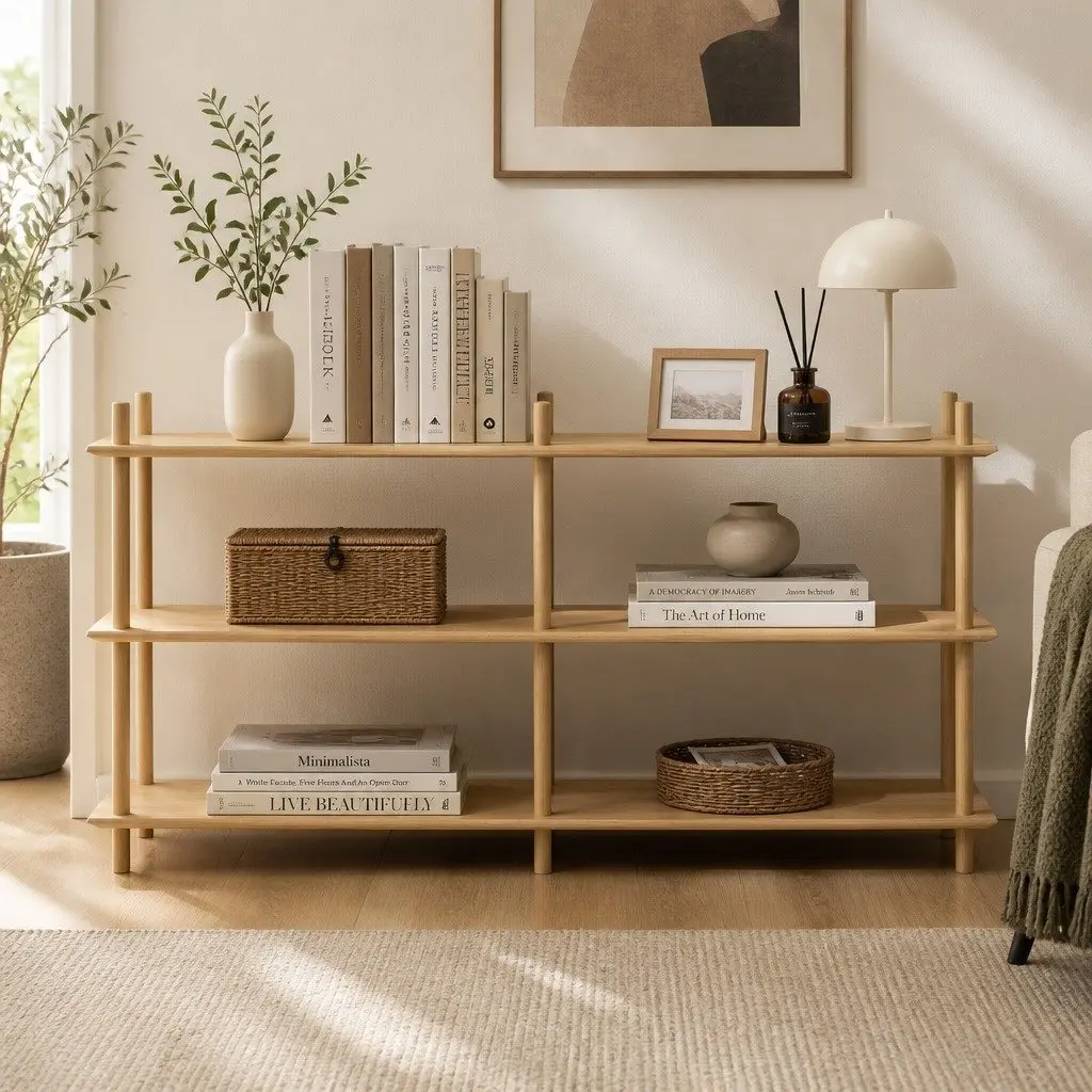 3-Tier Bookshelf MDF Pine Wood 160cm H Space-Saving Display Stand
