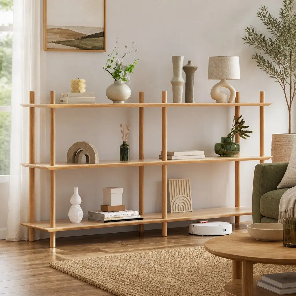 3-Tier Bookshelf MDF Pine Wood 160cm H Space-Saving Display Stand