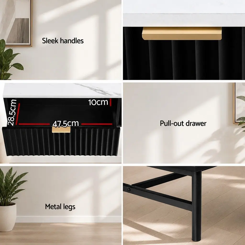 Black and White Coffee Table with Storage Options