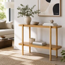 Console Table 92CM 2-Tier Display Storage Living Room Bedroom Office Furniture