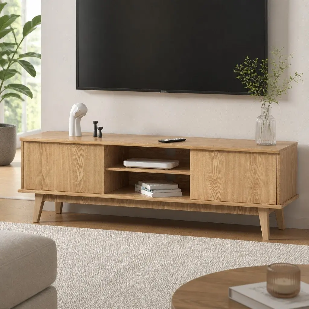 TV Cabinet Entertainment Unit with Ample Storage
