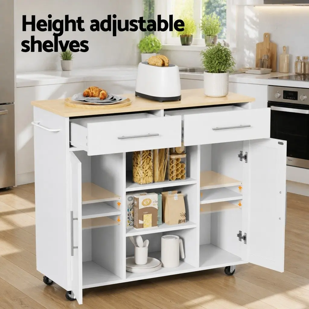 Kitchen Trolley MDF 100cm White