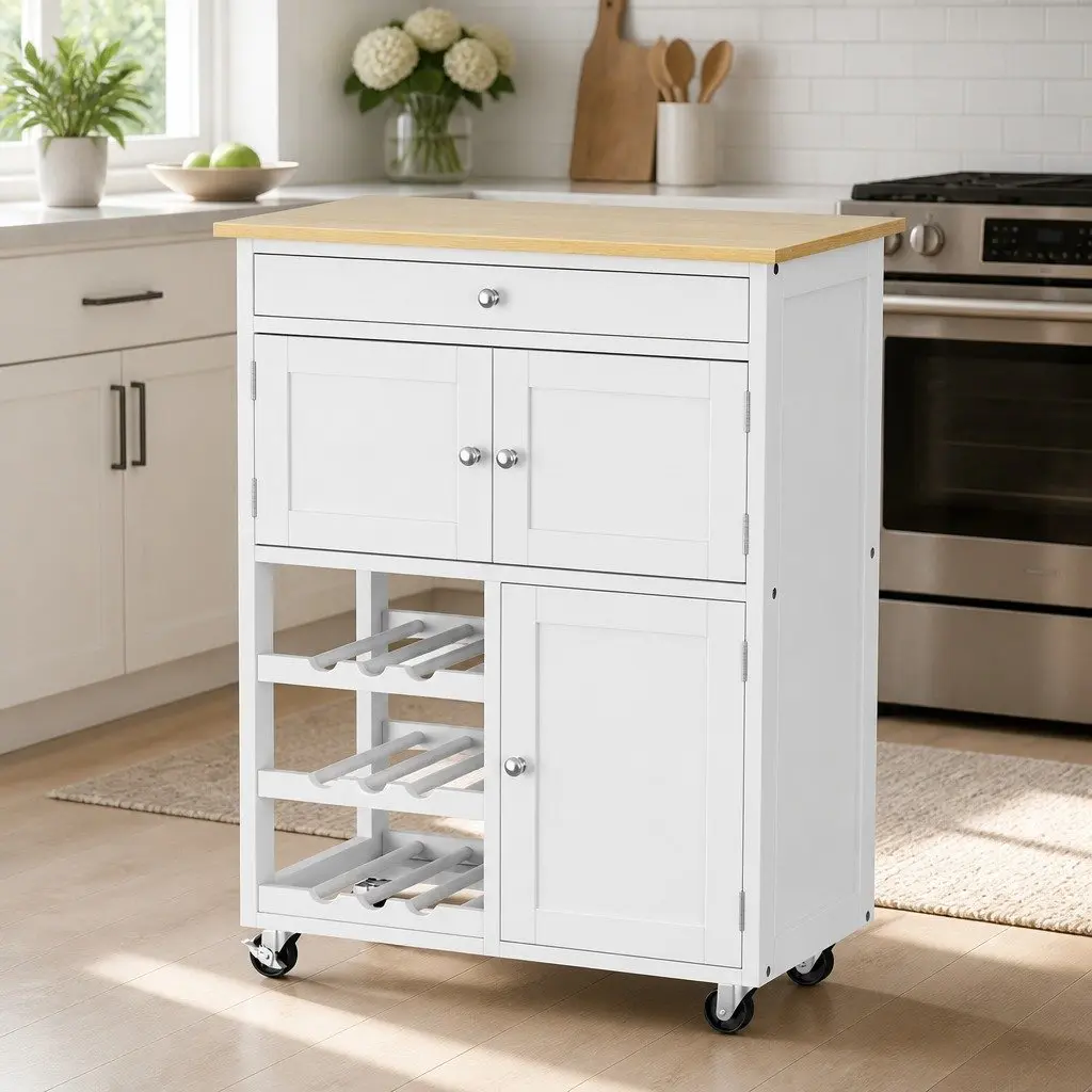 Kitchen Island Trolley with Rolling Casters