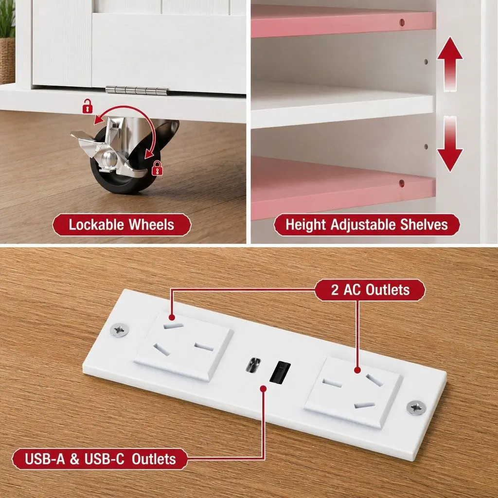 Kitchen Island Trolley Engineered Wood 150cm White