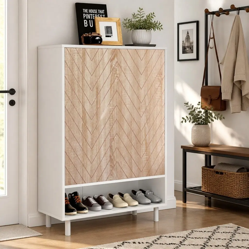 Shoe Rack Cabinet 6-Tier Storage Organizer 24 Pairs White Furniture Shoes