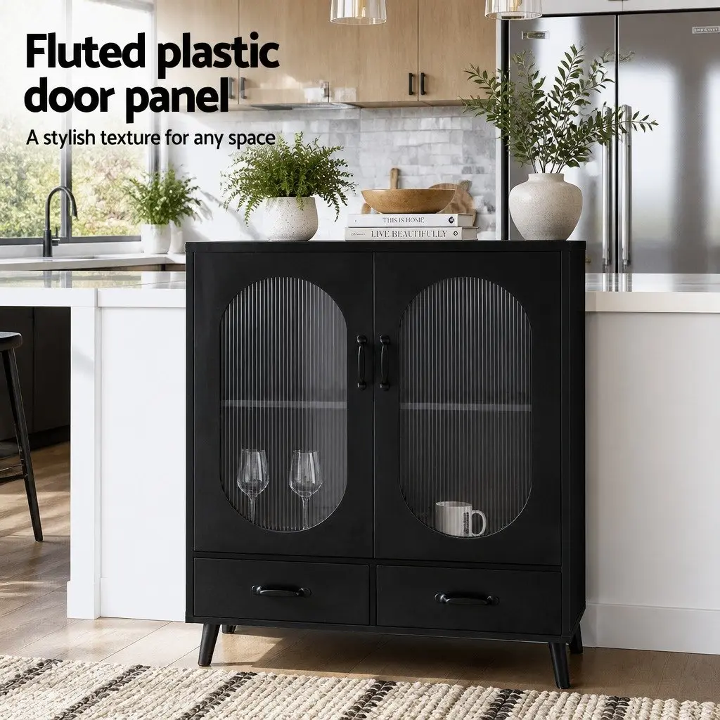 Black Buffet Sideboard Storage Cabinet