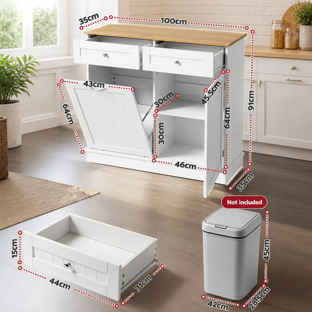 Buffet Sideboard Cabinet Particle Board 100cm White