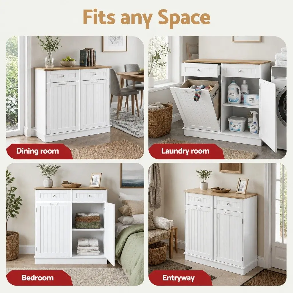 Buffet Sideboard Cabinet Particle Board 100cm White