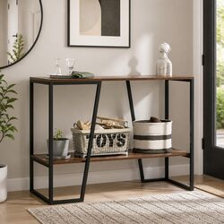 Console Table 106CM 2-Tier Storage Shelves Industrial Hallway Living Room
