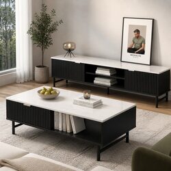 Stylish TV Entertainment Unit and Coffee Table Set