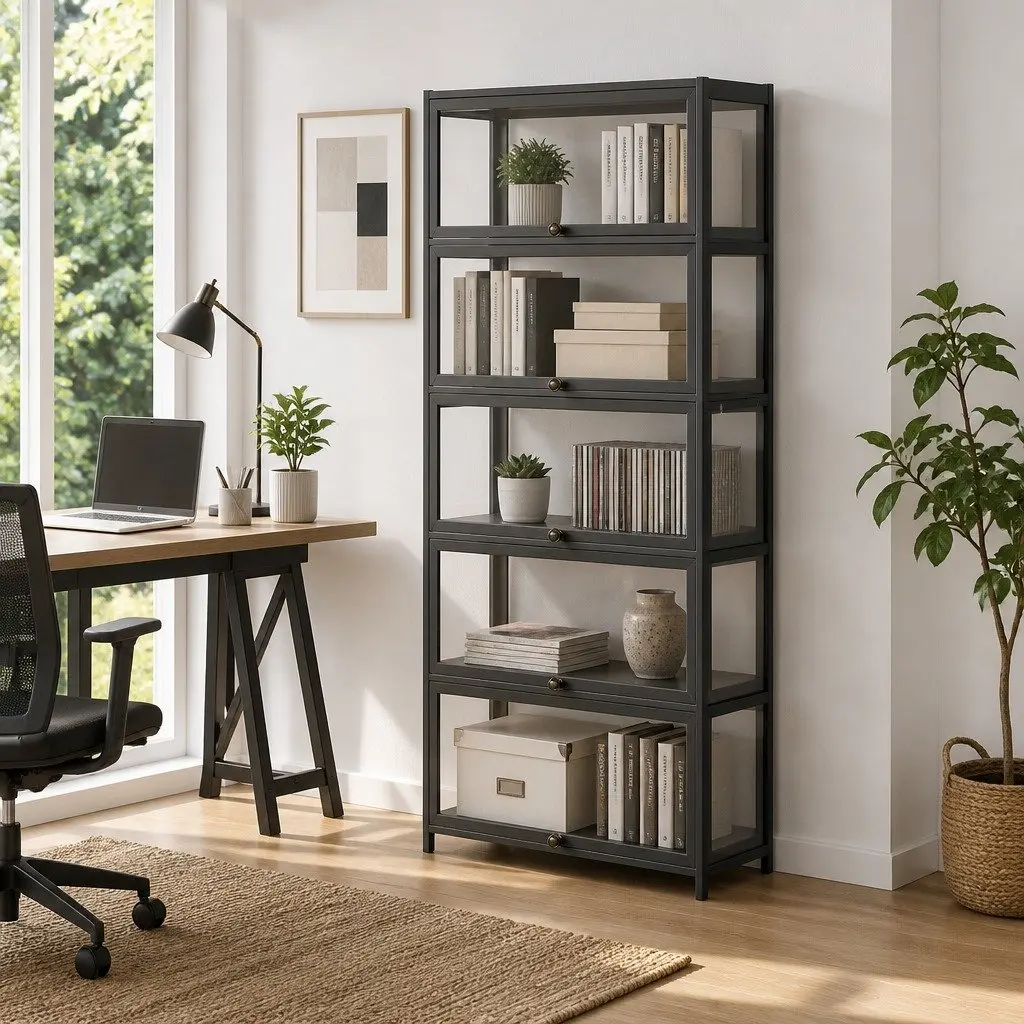 5-Tier Display Cabinet with Acrylic Panels