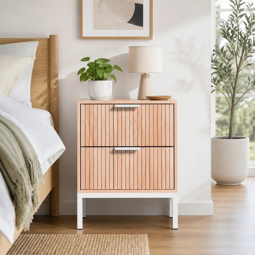 2-Drawer Nightstand in Natural Pine