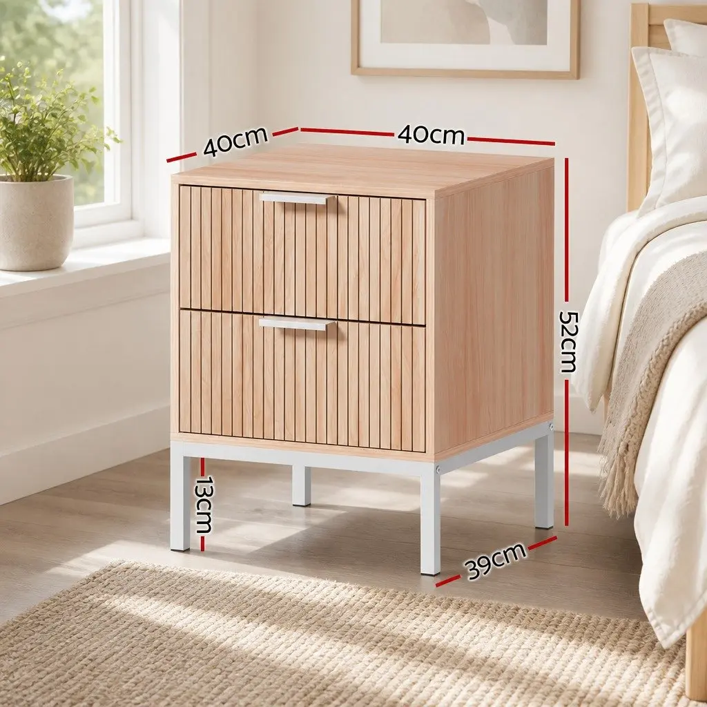 2-Drawer Nightstand in Natural Pine