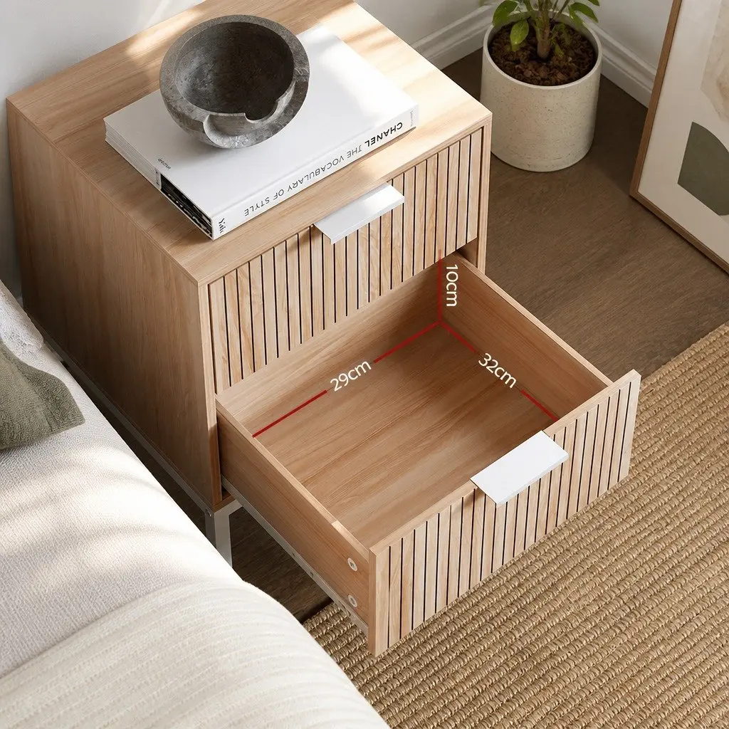 2-Drawer Nightstand in Natural Pine