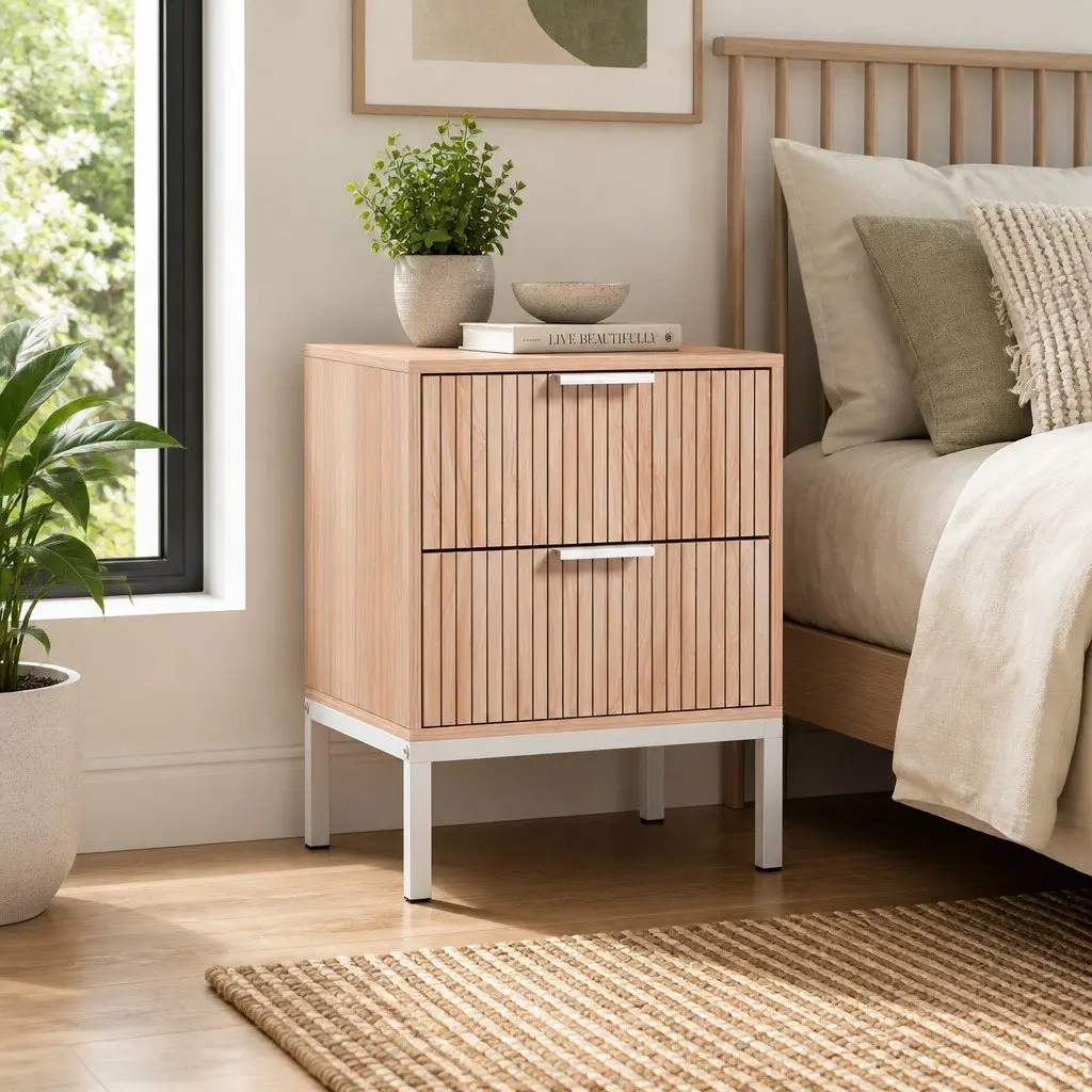 2-Drawer Nightstand in Natural Pine