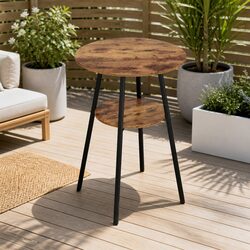 Industrial Bar Table Two-Tier Organizer Backyard Indoor Gatherings Spacious