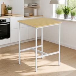 Stylish Pine Bar Table with Metal Frame 60x92cm